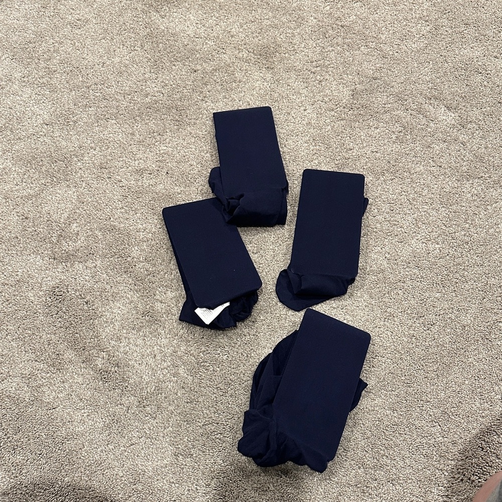 Girl’s Navy Tights: 3 pairs
